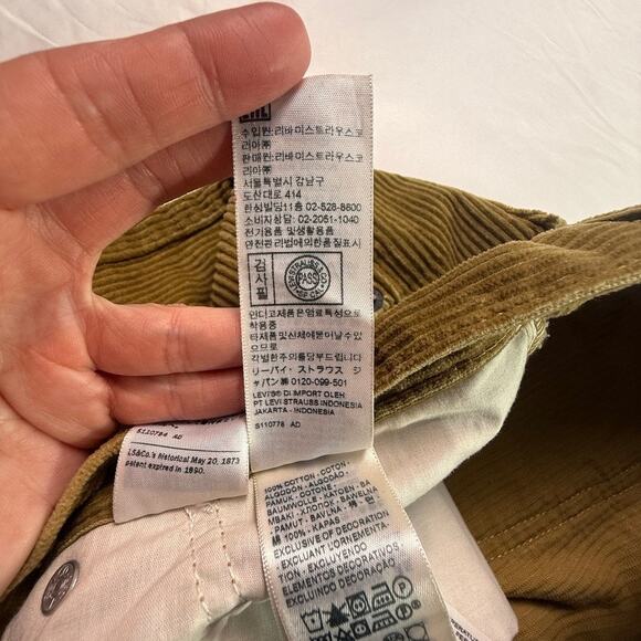 Levi’s 511 Slim Fit Corduroy Pants Brown Mid Rise Stretch Casual Classic W31L30 - Picture 12 of 15